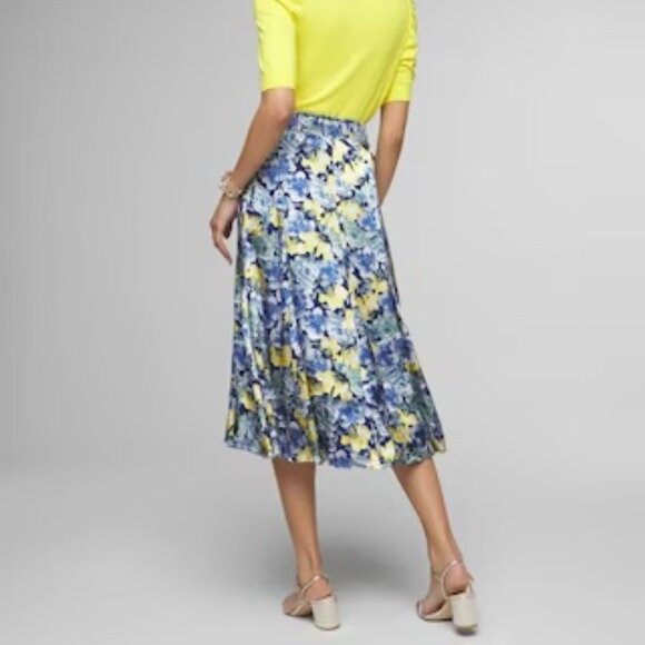 WHBM Silk Burnout Midi Skirt NWT - Picture 5 of 6